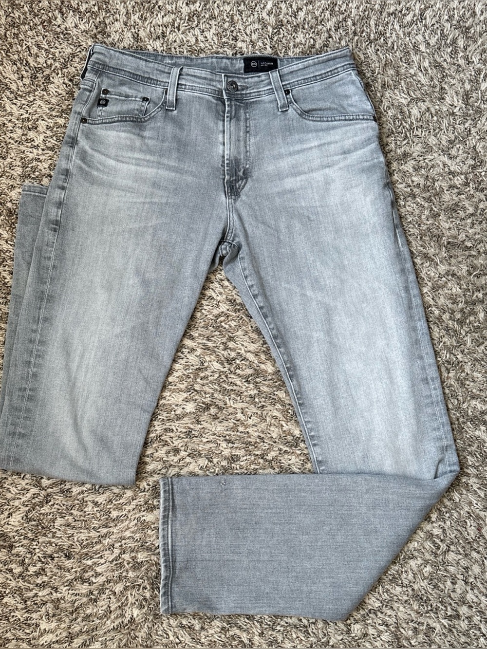 AG Adriano Goldschmied Mens The Everett Slim Straight Gray Pants, 32x32